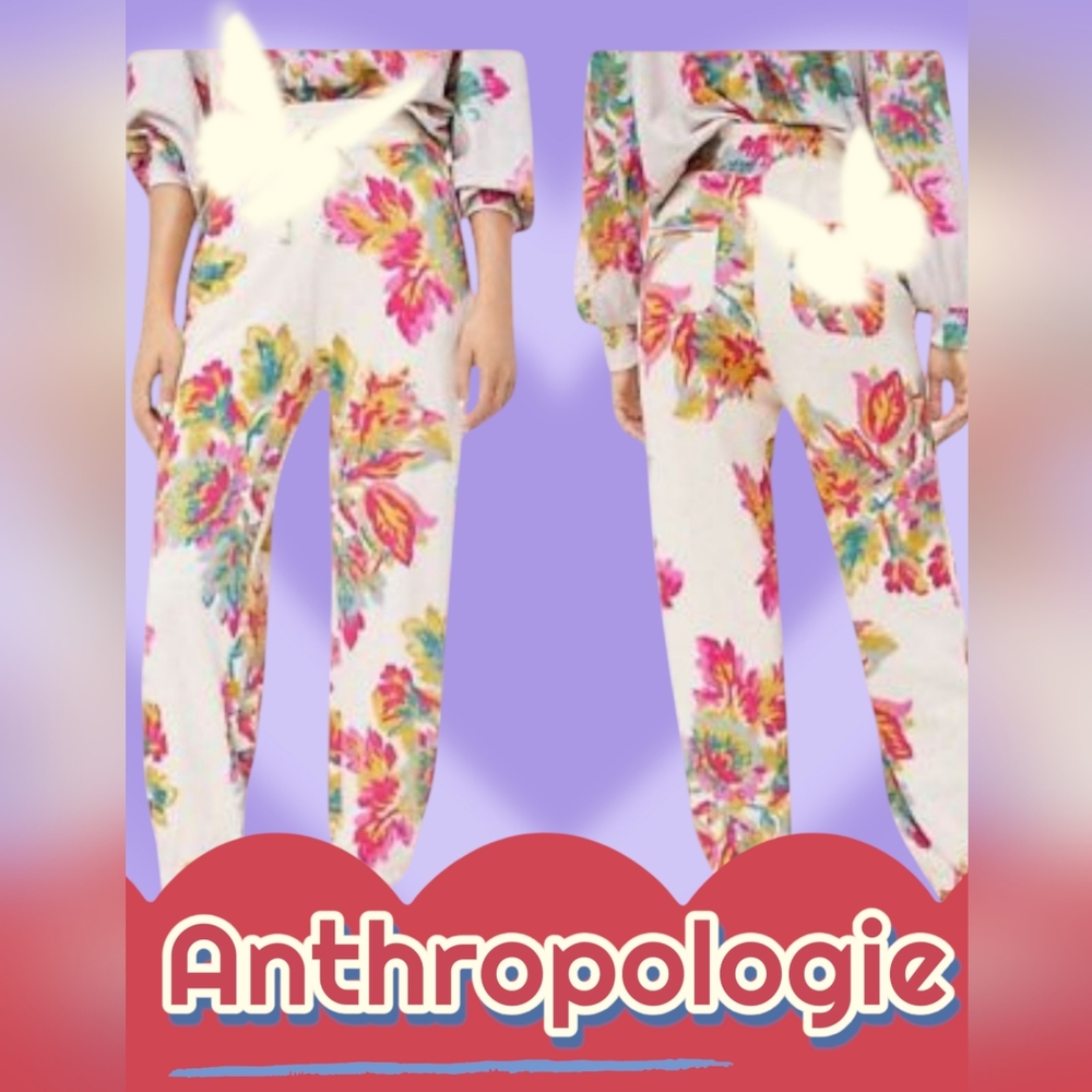 SALE!!  Anthropologie L Camilla Joggers Saturday Sunday Floral Pants
